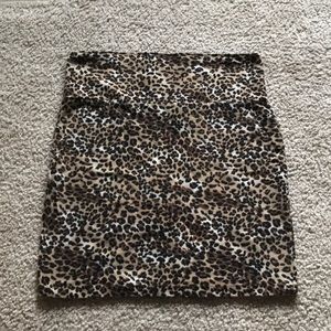 Charlotte Russe Leopard Bodycon Mini Skirt